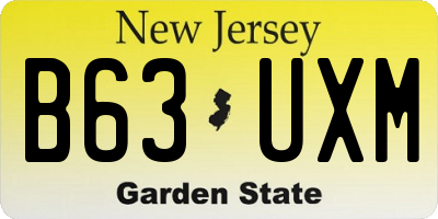 NJ license plate B63UXM
