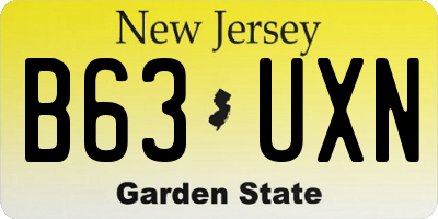 NJ license plate B63UXN