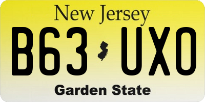 NJ license plate B63UXO