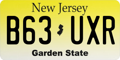 NJ license plate B63UXR