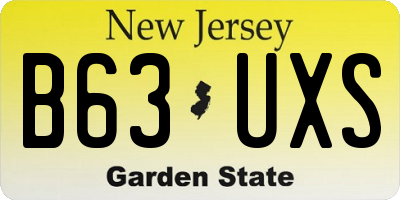 NJ license plate B63UXS