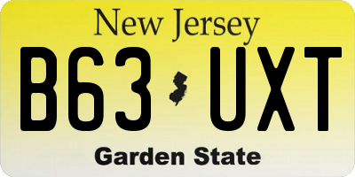 NJ license plate B63UXT
