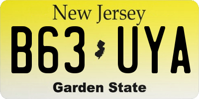 NJ license plate B63UYA
