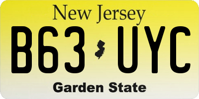NJ license plate B63UYC