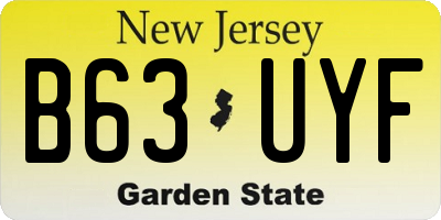 NJ license plate B63UYF