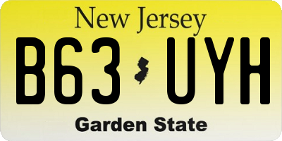 NJ license plate B63UYH