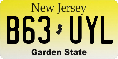 NJ license plate B63UYL