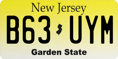 NJ license plate B63UYM