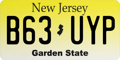 NJ license plate B63UYP