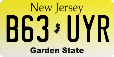 NJ license plate B63UYR