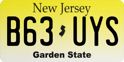 NJ license plate B63UYS
