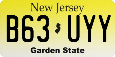 NJ license plate B63UYY