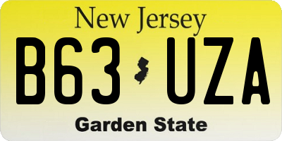 NJ license plate B63UZA