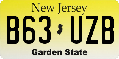 NJ license plate B63UZB