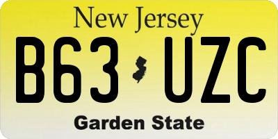 NJ license plate B63UZC