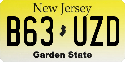 NJ license plate B63UZD