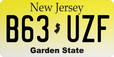 NJ license plate B63UZF