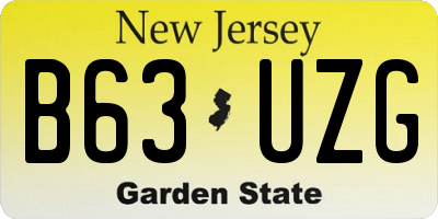 NJ license plate B63UZG