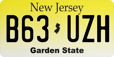NJ license plate B63UZH