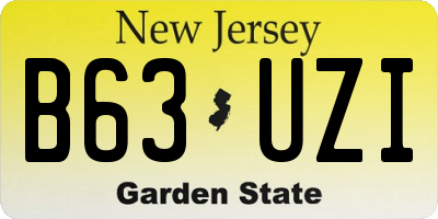 NJ license plate B63UZI