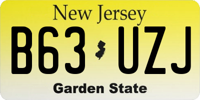NJ license plate B63UZJ