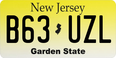 NJ license plate B63UZL