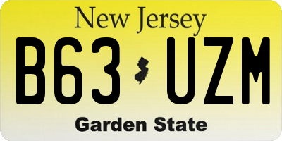 NJ license plate B63UZM