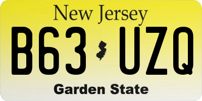 NJ license plate B63UZQ