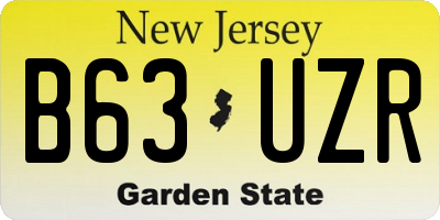 NJ license plate B63UZR