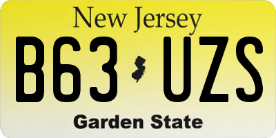 NJ license plate B63UZS