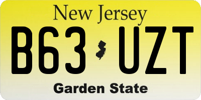 NJ license plate B63UZT