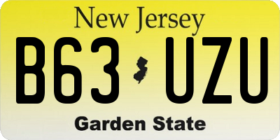 NJ license plate B63UZU