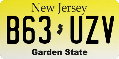 NJ license plate B63UZV