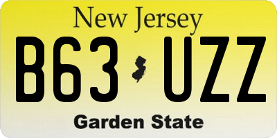 NJ license plate B63UZZ