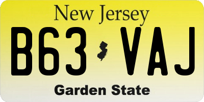 NJ license plate B63VAJ