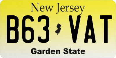 NJ license plate B63VAT