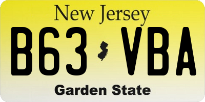 NJ license plate B63VBA