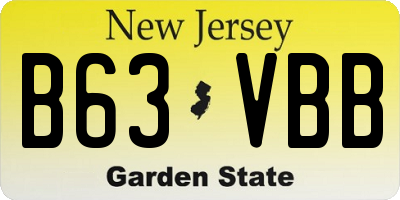 NJ license plate B63VBB