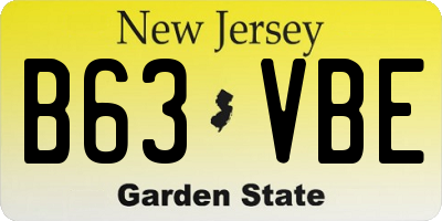NJ license plate B63VBE