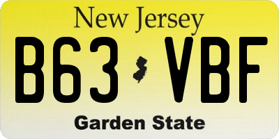 NJ license plate B63VBF