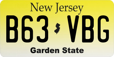 NJ license plate B63VBG