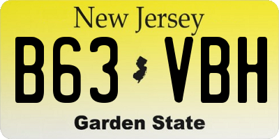 NJ license plate B63VBH