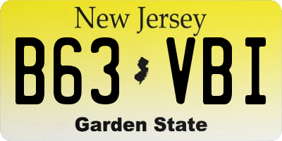 NJ license plate B63VBI