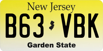 NJ license plate B63VBK