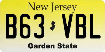 NJ license plate B63VBL