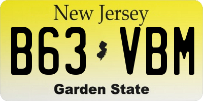 NJ license plate B63VBM