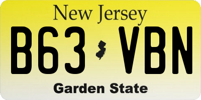 NJ license plate B63VBN