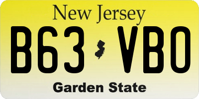 NJ license plate B63VBO