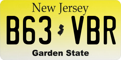 NJ license plate B63VBR