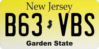 NJ license plate B63VBS